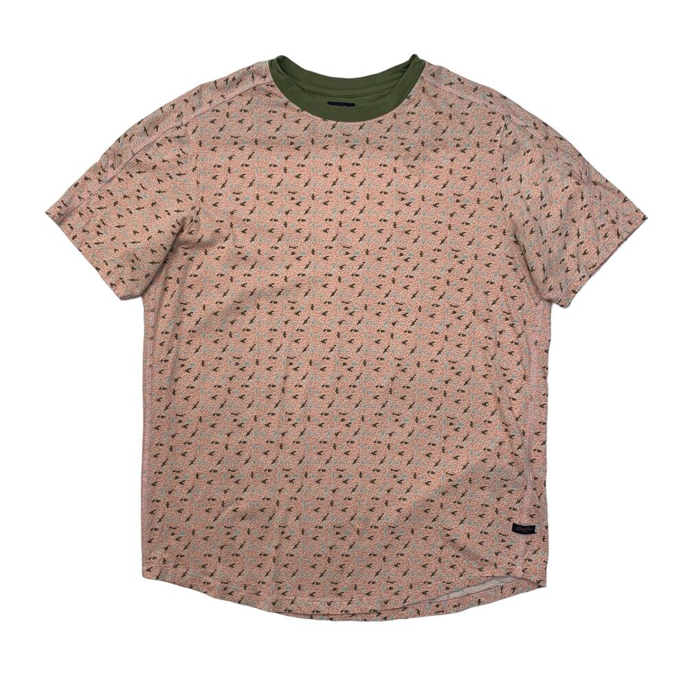 Good Man Brand Shirt Mens L Large Pink Ivy Short Sleeve Bird Printed Cotton Tee